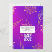 Arabian Bollywood QR Code RSVP Weddenschap Kaart (Achterkant)