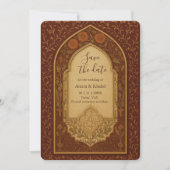 Arabian Floral Arch Wedding save the date Kaart (Voorkant)