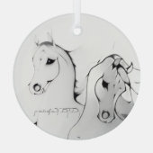 "Arabian Horse" by Adelia Audi Glas Ornament (Achterkant)