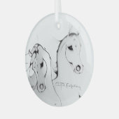 "Arabian Horse" by Adelia Audi Glas Ornament (Voorkant links)