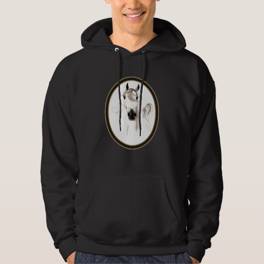 Arabian Horse Cameo Custom Hooded Sweatshirt (Voorkant)