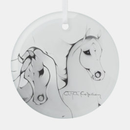 "Arabian Horse" door Adelia Audi Glas Ornament