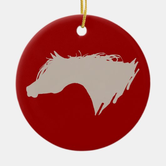 Arabian Horse Head Keramisch Ornament (Voorkant)
