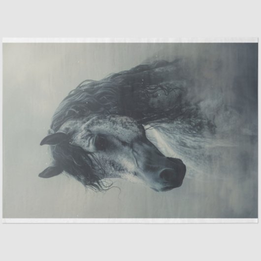 Arabian Horse in de mist Decoupage Tissuepapier (Voorkant)