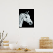 Arabian Horse Ink Sketch Poster (Keuken)