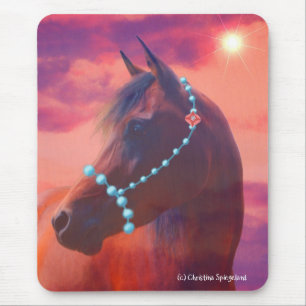 Arabian Horse Portrait Sunrise Mousepad Muismat