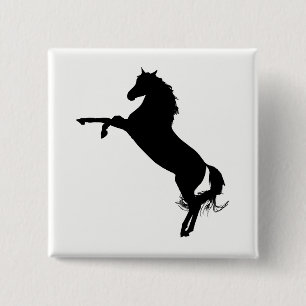 Arabian Horse Silhouette Vierkante Button 5,1 Cm