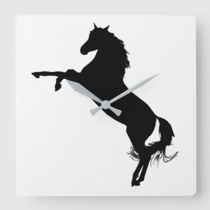 Arabian Horse Silhouette Vierkante Klok