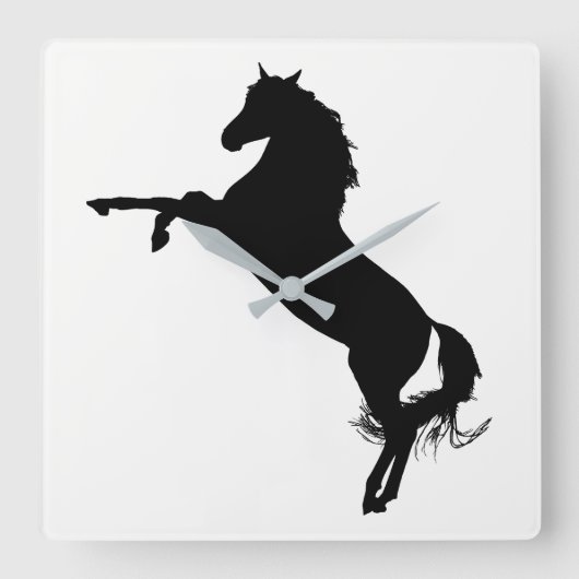 Arabian Horse Silhouette Vierkante Klok (Voorkant)