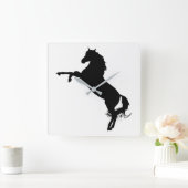 Arabian Horse Silhouette Vierkante Klok (Huis)