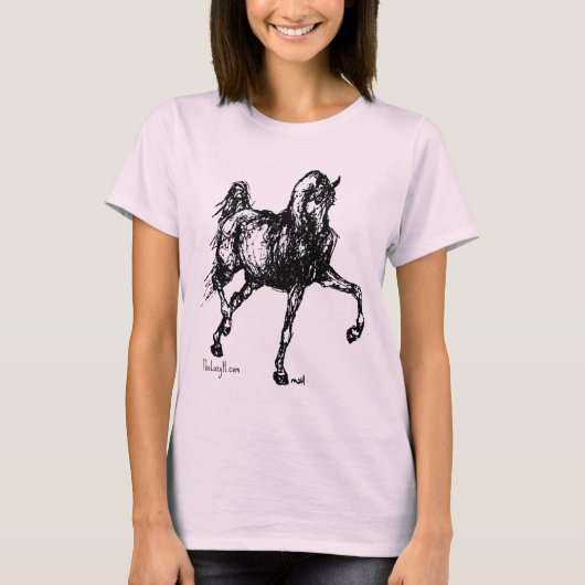 Arabian Horse Simple Sketch T-shirt (Voorkant)
