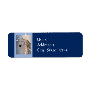 Arabian Horse Snow Return Address Label Sjabloon