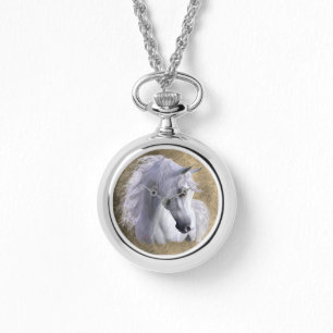 Arabian Horse Stainless Steel Women's, pluisstijl Horloge