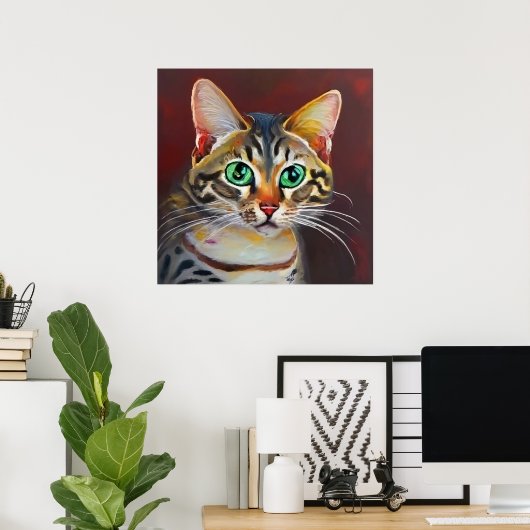 Arabian Mau Cat Poster (Thuiskantoor)