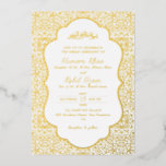 Arabian Mosque Geometric Archway Islamic Wedding Folie Uitnodiging<br><div class="desc">Beautiful invitations and stationery for special occasions and festivals are available in both physical and digital formats. We can extend any design into matching items such as RSVP cards,  labels,  envelopes,  and more. Customization is available upon request. Looking forward to hearing from you!</div>