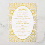 Arabian Mosque Geometric Archway Islamic Wedding Folie Uitnodiging<br><div class="desc">Beautiful invitations and stationery for special occasions and festivals are available in both physical and digital formats. We can extend any design into matching items such as RSVP cards,  labels,  envelopes,  and more. Customization is available upon request. Looking forward to hearing from you!</div>