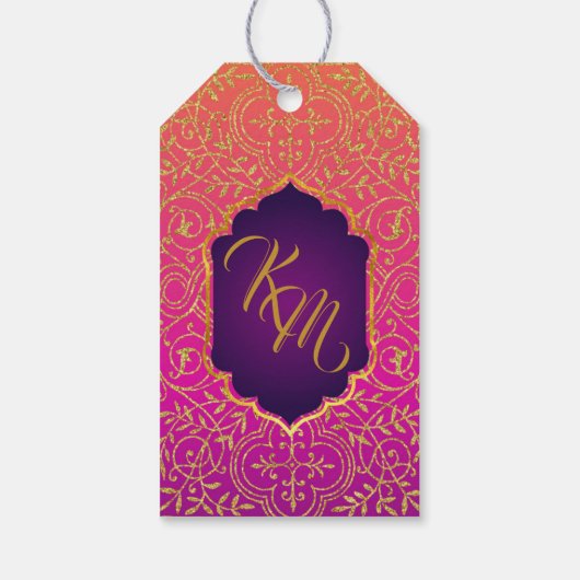 Arabian Nights Bollywood Dank u Gift Label Cadeaulabel (Achterkant)