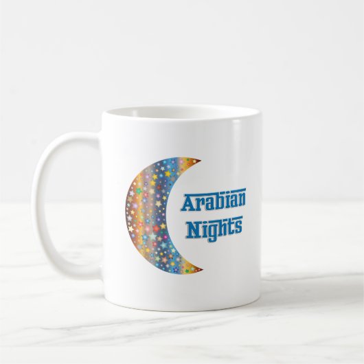 Arabian Nights Crescent Moon Star Design Koffiemok (Links)
