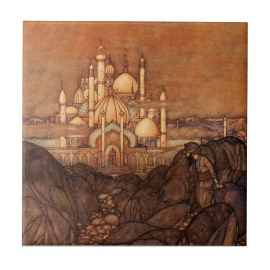 Arabian Nights Edmund Dulac  Story 1900 Tegeltje (Voorkant)