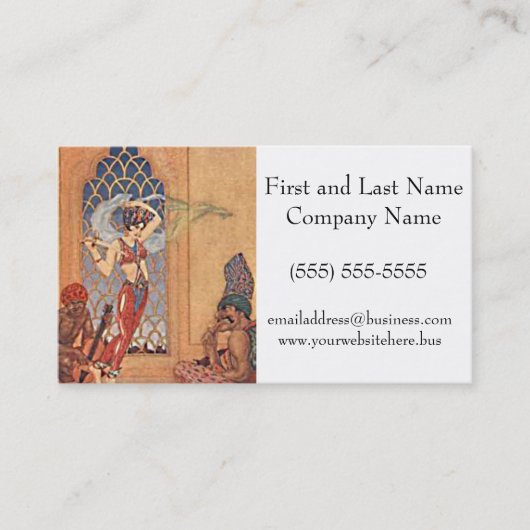 Arabian Nights Exotic Belly Dancer met Sjaals Visitekaartje (Voorkant)