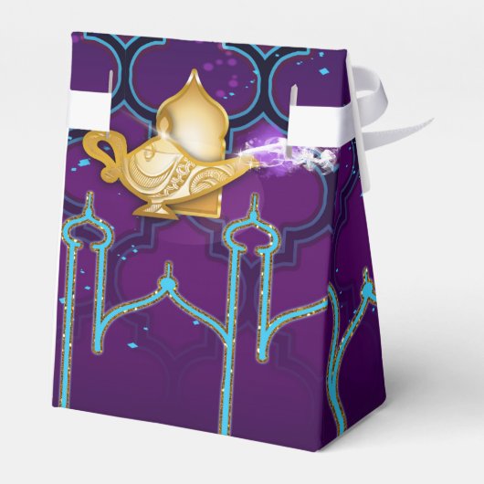 Arabian Nights Gold Magic Lamp Party Bedankdoosjes (Achterkant)