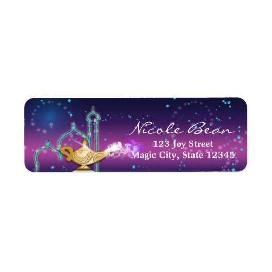 Arabian Nights Gold Magic Lamp Party Etiket (Voorkant)