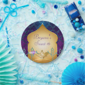 Arabian Nights Gold Magic Lamp Party Papieren Bordje (Feest)