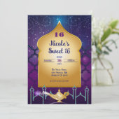 Arabian Nights Gold Magic Lamp Verjaardagsfeest Kaart (Staand voorkant)