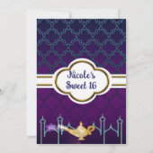 Arabian Nights Gold Magic Lamp Verjaardagsfeest Kaart (Achterkant)
