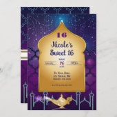 Arabian Nights Gold Magic Lamp Verjaardagsfeest Kaart (Voorkant / Achterkant)