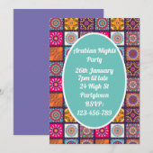 Arabian Nights kleurrijk mozaïek feestthema Kaart (Voorkant / Achterkant)