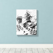 Arabian Nights Knight and Princess on Horse Canvas Afdruk (Insitu (Houten vloer))