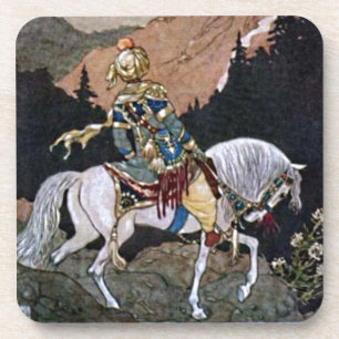 Arabian Nights Knight Prince op White Horse Bier Onderzetter