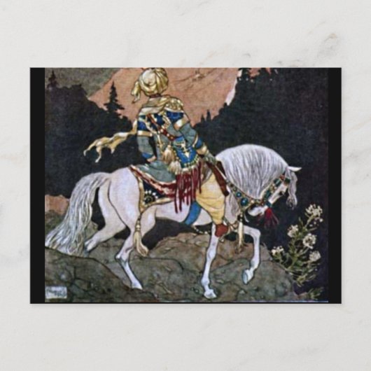Arabian Nights Knight Prince op White Horse Briefkaart (Voorkant)