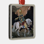 Arabian Nights Knight Prince op White Horse Metalen Ornament (Rechts)