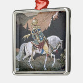 Arabian Nights Knight Prince op White Horse Metalen Ornament (Links)