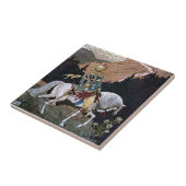 Arabian Nights Knight Prince op White Horse Tegeltje (Zijkant)