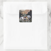 Arabian Nights Knight Prince op White Horse Vierkante Sticker (Tas)