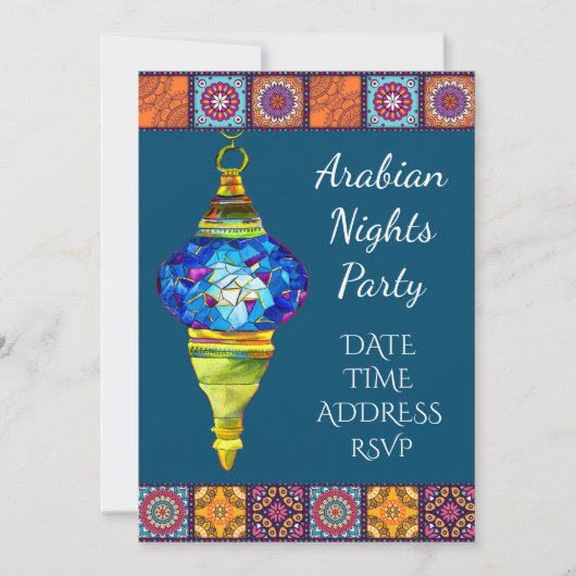Arabian Nights Lanterns feestthema Kaart (Voorkant)