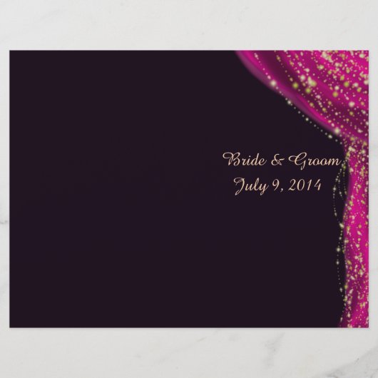 Arabian Nights Magenta & Gold Wedding Program (Voorkant)