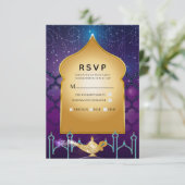 Arabian Nights Magicale Marokkaanse Verjaardag RSV RSVP Kaartje (Staand voorkant)