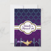 Arabian Nights Magische Marokkaanse Verjaardag RSV RSVP Kaartje (Achterkant)