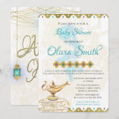 Arabian Nights Marokkaans Baby shower Uitnodiging (Voorkant / Achterkant)