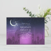 Arabian Nights Marokkaans Paars Moolight Kaart (Staand voorkant)