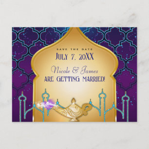 Arabian Nights Marokkaanse Save The Date-ansichtka Aankondigingskaart