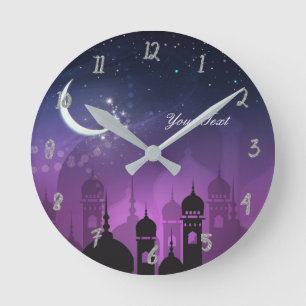 Arabian Nights Moroccan Purple Palace Personalized Ronde Klok