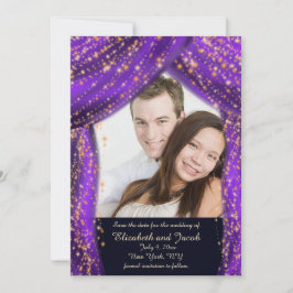 Arabian Nights Paars & Gold Photo Save the Date