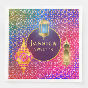 Arabian Nights Party Magic Lantaarns Gepersonalise Servet