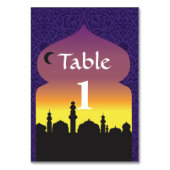 Arabian Nights Patroon Tafel Nummer Trouwen Kaart (Voorkant)