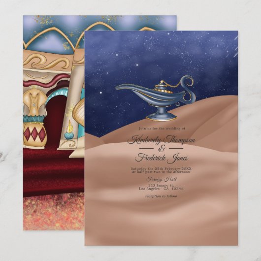 Arabian Nights Themareceptie Kaart (Voorkant / Achterkant)